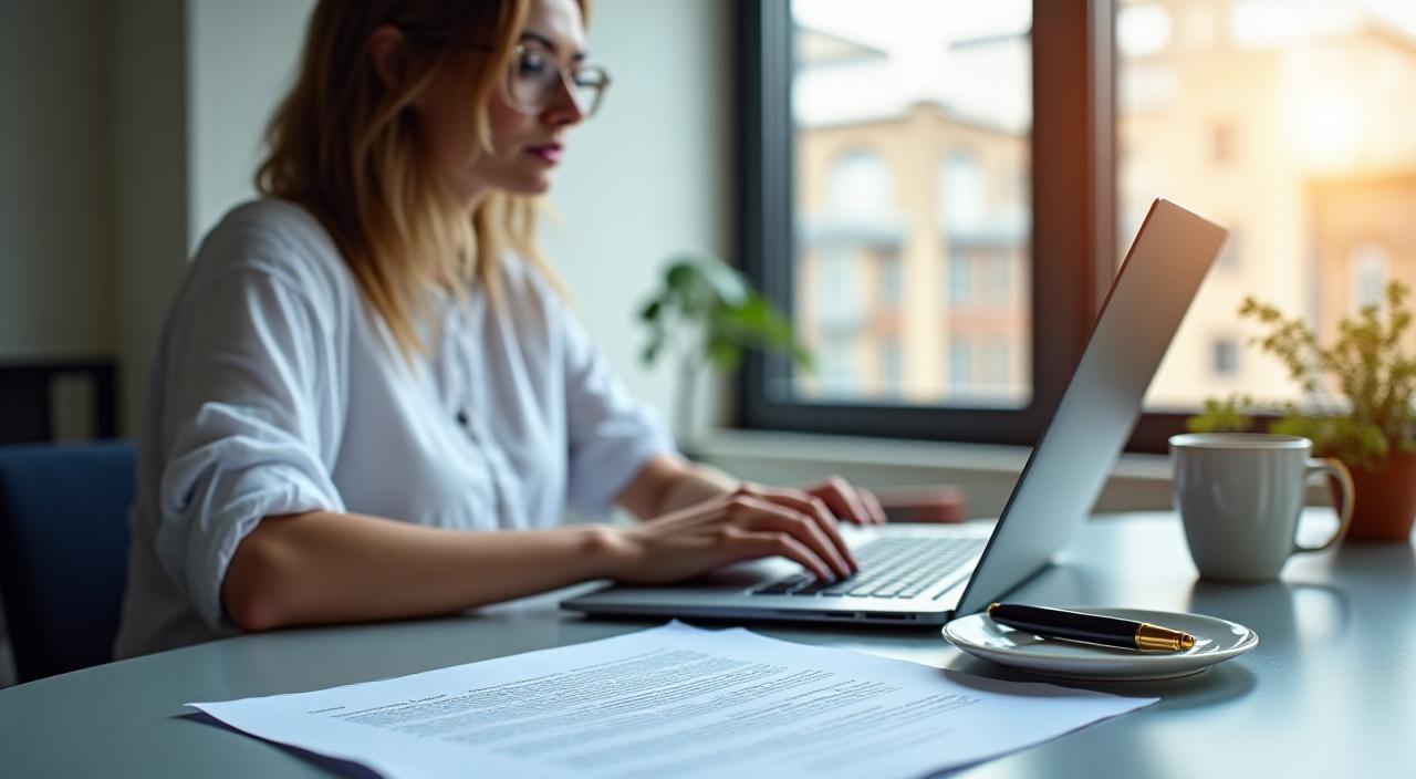 A professional freelancer working in a bright London cafe setting