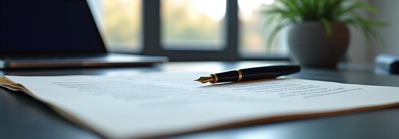 Secure legal documents on a clean desk